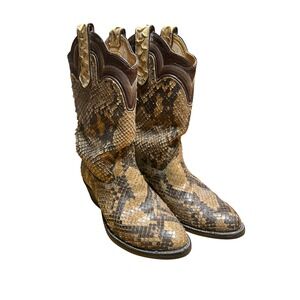 Ponder Boot Co. Custom Made Snake Skin Cowboy Boots Women's Size 9.5